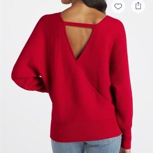 Chic Red V-Neck Sweater for Women